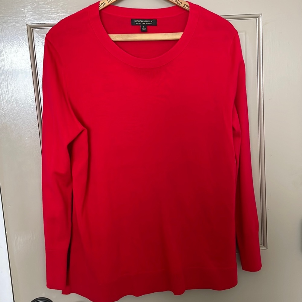 Red Marino Wool Banana Republic Sweater